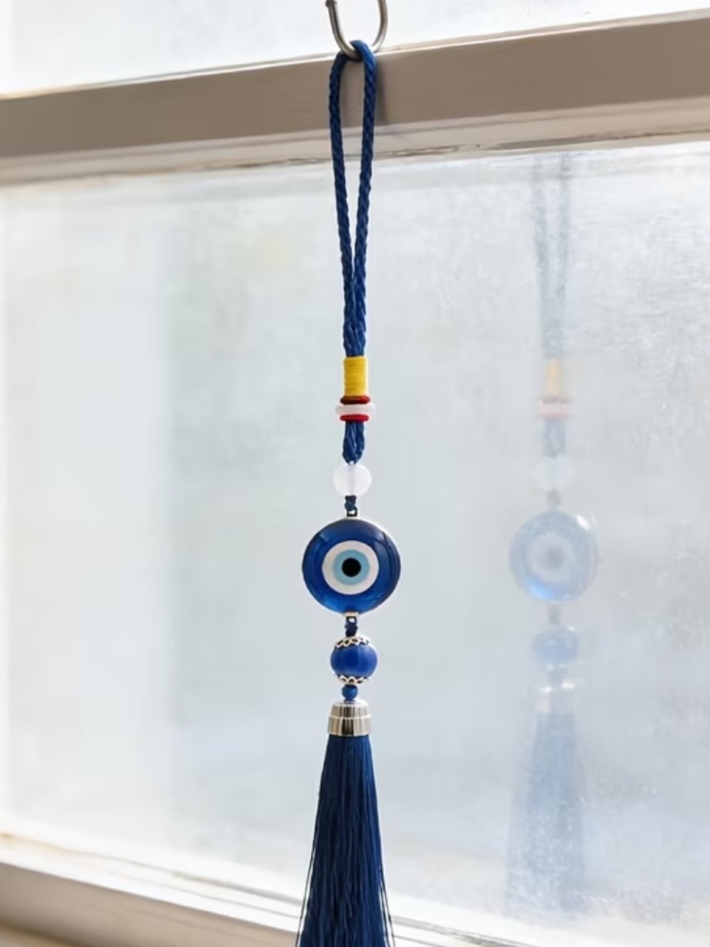 Blue Evil Eye Tassel Hanging Car Door Charm